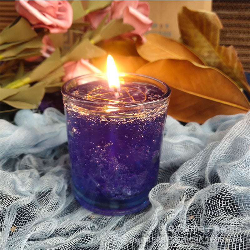 Wishing Ceremony Candle Prayer Glass Crystal Three Eight-pointed Stars Candle