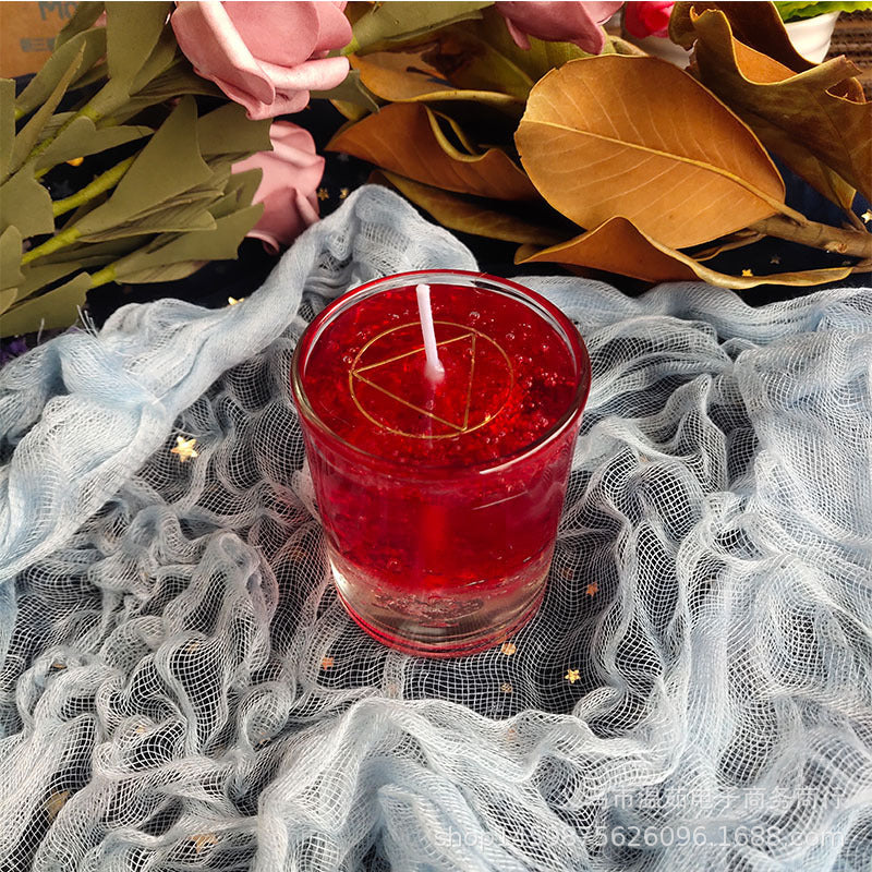 Wishing Ceremony Candle Prayer Glass Crystal Three Eight-pointed Stars Candle