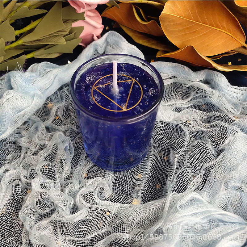 Wishing Ceremony Candle Prayer Glass Crystal Three Eight-pointed Stars Candle