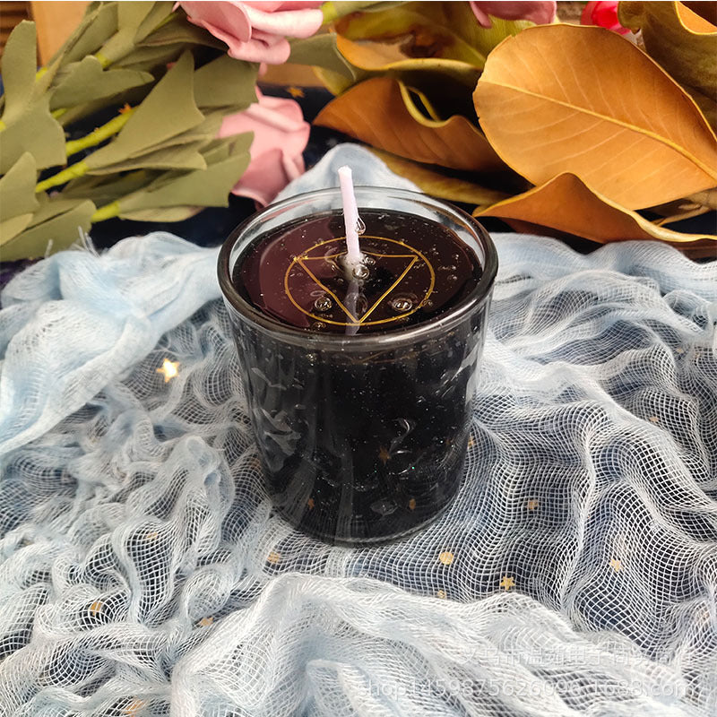 Wishing Ceremony Candle Prayer Glass Crystal Three Eight-pointed Stars Candle