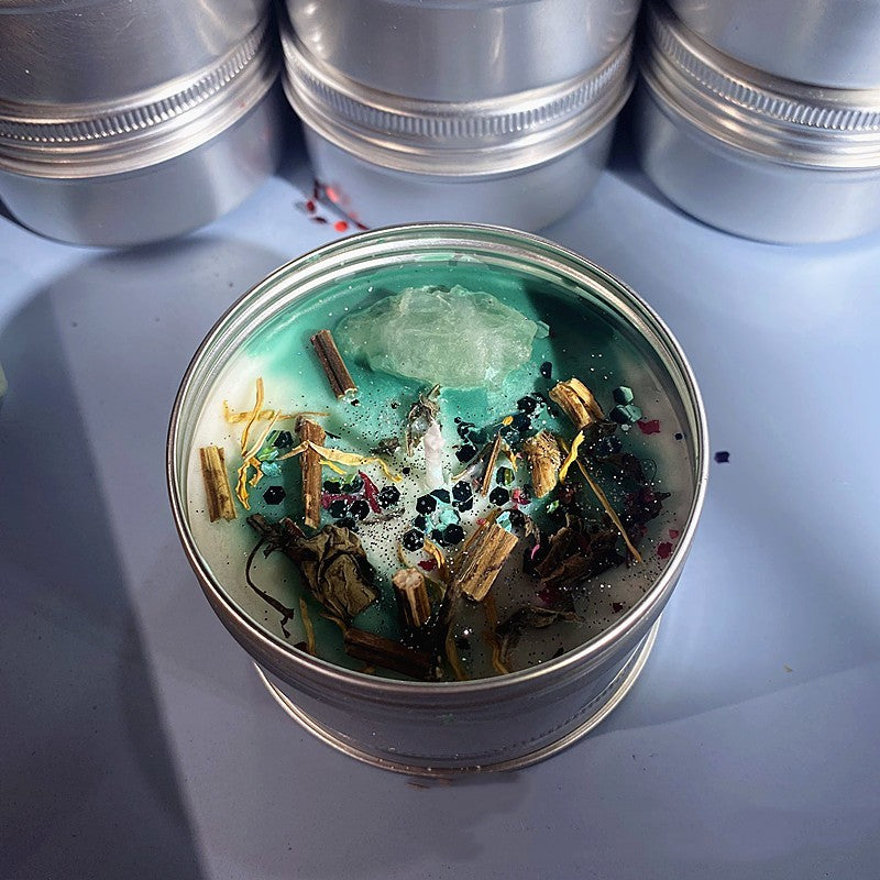 Dried Flower Crystal Color Sequins Aromatherapy Candle